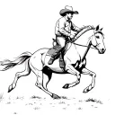 australian cowboy themed tattoo bucking horse cattle campdraft Australian stockman tattoo outline  tattoo design idea