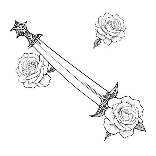 When I decided to lay down my sword God instructed me to pick up the roses  tattoo design idea