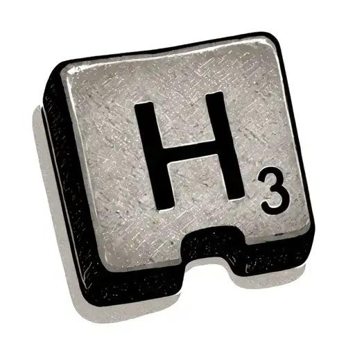 scrabble tile letter h with score of 13 tattoo design idea