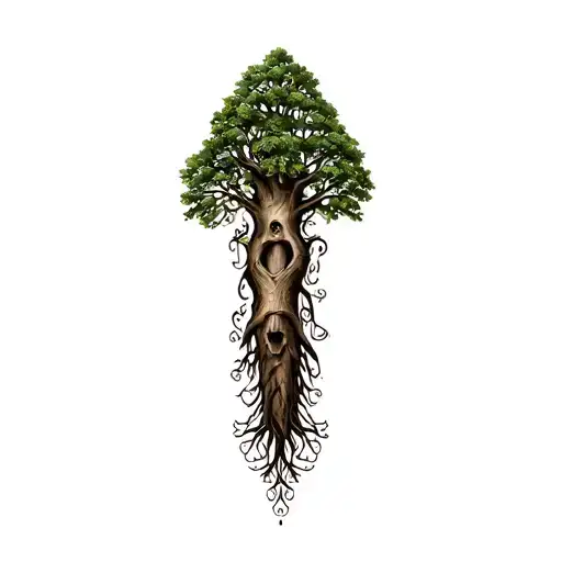 555 faith family tree tattoo design idea