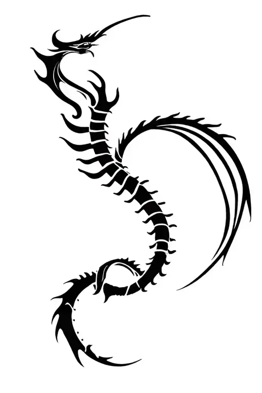 Create simple spine tattoo ideas from aries, dragon, fire tattoo design idea