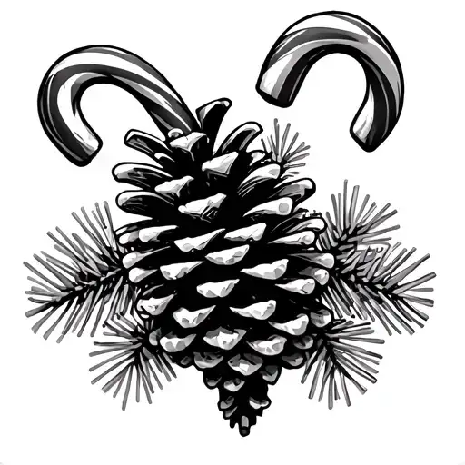 pine cones and candy canes and epic and awesome  tattoo design idea