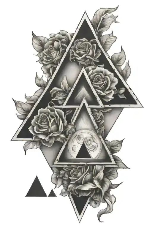 triangle family A B I tattoo design idea