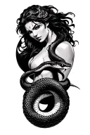 female hercules vs snake tattoo design idea