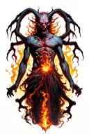 male incubus demon in hell tattoo design idea