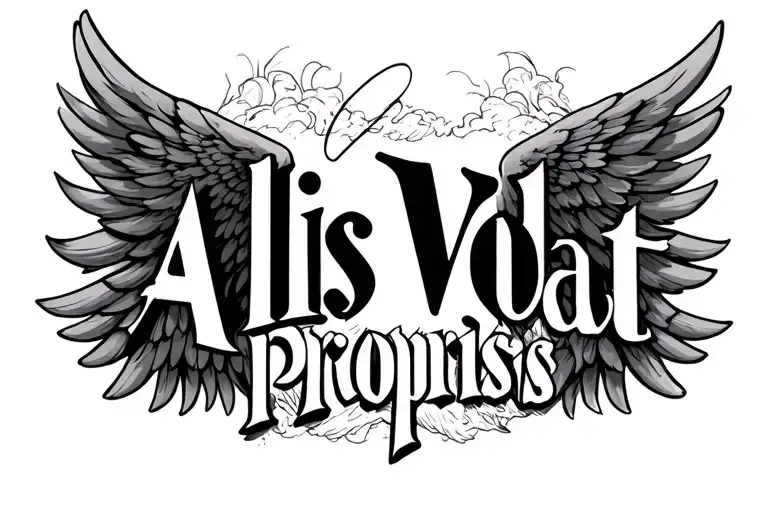 "Alis Volat Propriis" airborne wings tattoo design idea