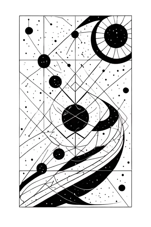 gemini aquarius constellation merging tattoo design idea