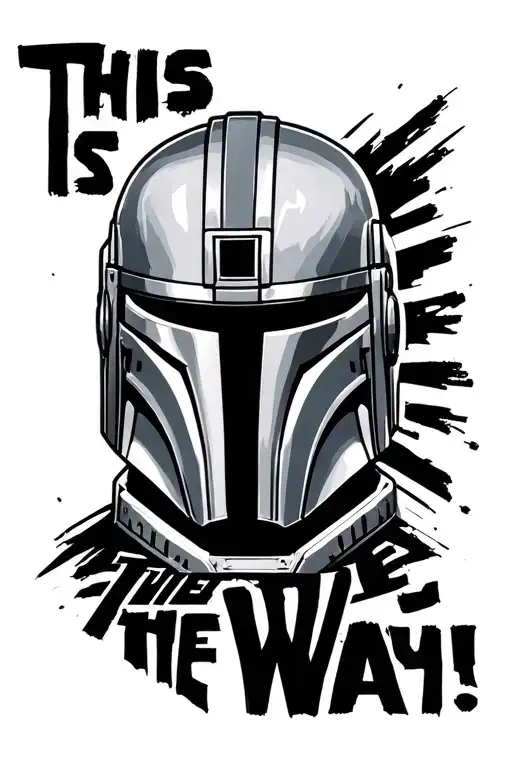 "This is the Way!" "This is the Way!" Mandalorian helmet with Mythasour tattoo design idea