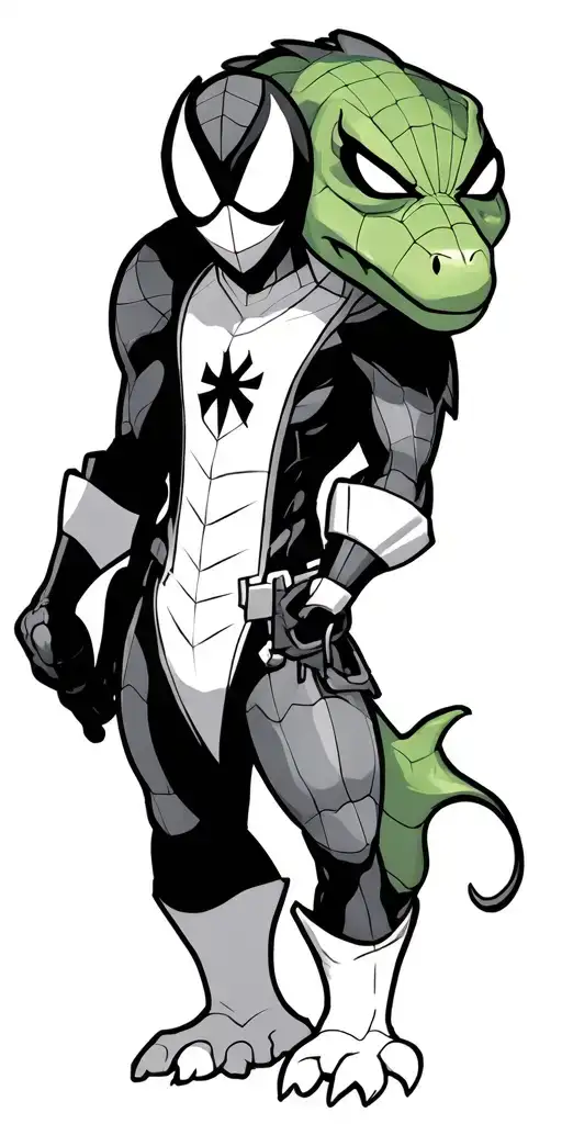 Jhin from league of legendsSpiderman from marvel The green dinosaur from bubble bobbleMario from Mario Sunshine tattoo design idea