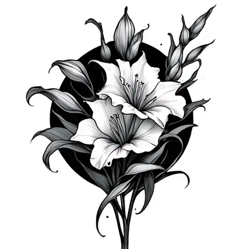 waves gladiolus Isaiah 43:2 tattoo design idea