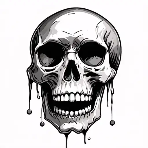 Skull crying tattoo design idea