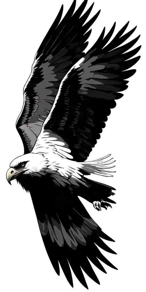 A white hawk coming down from heaven with the verse Romans 6:23 written on the wings tattoo design idea