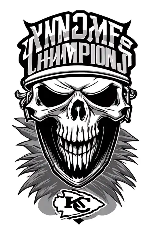 reaper, Kansas City Chiefs, 15, superbowl champions tattoo design idea