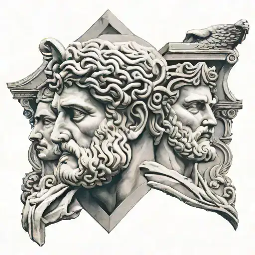 ancient greece and sculpture tattoo design idea