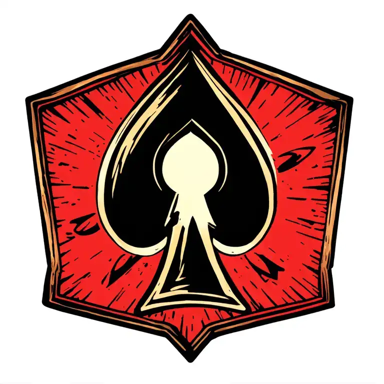 Q spade shaped keyhole tattoo design idea