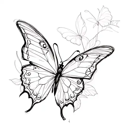 Sissy slut butterflies tattoo design idea