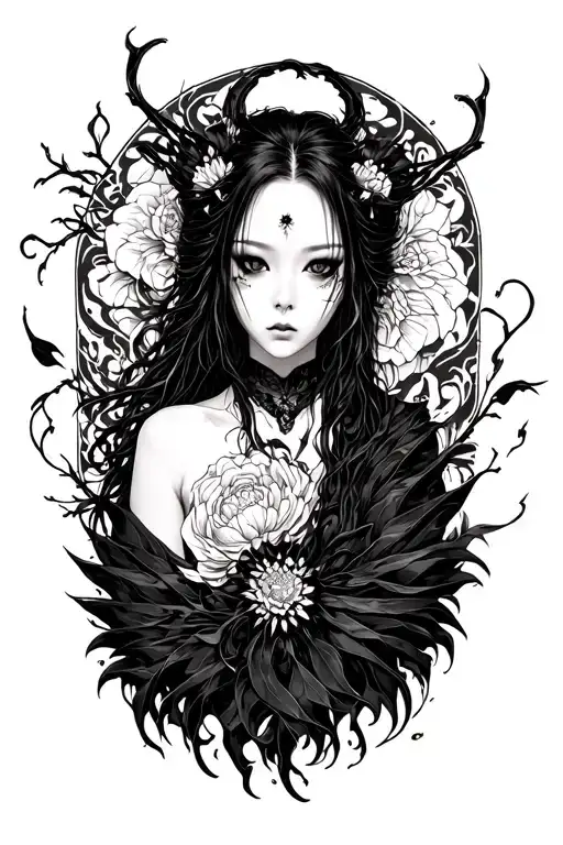 onryo tattoo design idea