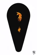 phoenix rising in flames carrying weights tattoo design idea