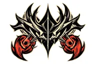 warlock symbol blended tattoo design idea