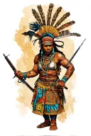 African warriors guarding me brandishing weapons tattoo design idea
