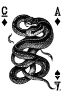 trust no one snake wrapped tightly mask surrounded ,cards tattoo design idea