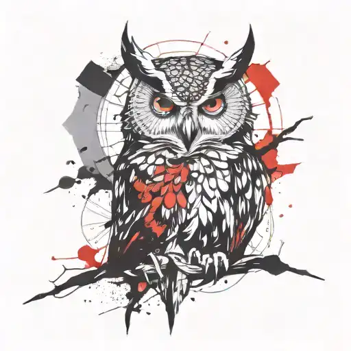owl Masonic tattoo design idea