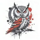 owl Masonic tattoo design idea