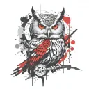 owl Masonic tattoo design idea