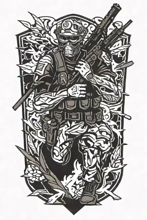 combat medic taking care tattoo design idea