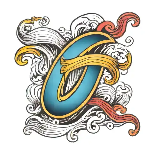 the number 123 made out of waves tattoo design idea