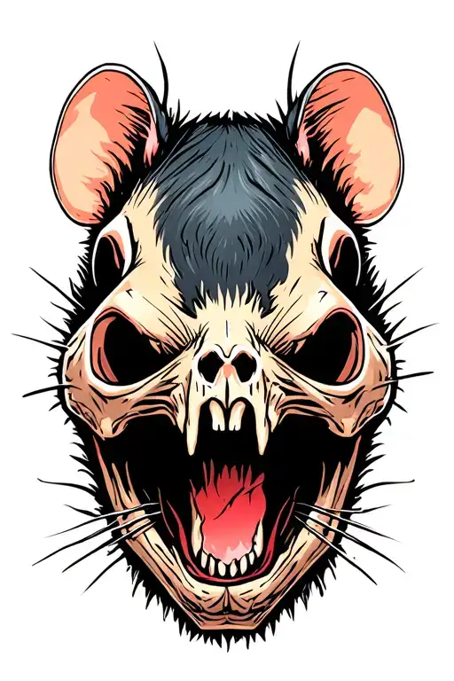 rat skull tattoo design idea