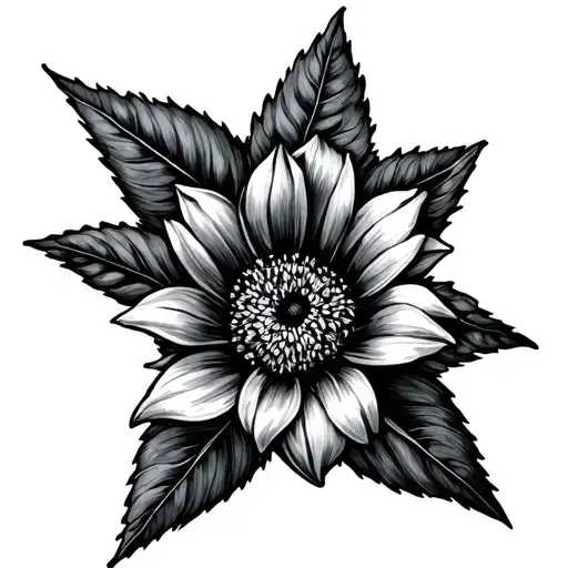 Morning star made out of the May birth flower tattoo design idea