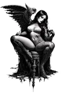 slut dungeon scene tattoo design idea