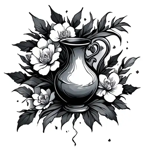A broken vase tattoo design idea