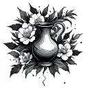 A broken vase tattoo design idea