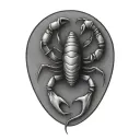 scorpion stinging tattoo design idea