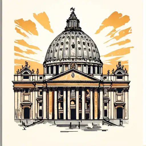 dome of St. Peter's Basilica, Vatican City type art tattoo design idea