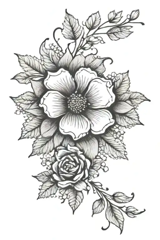 floral bracelet tattoo design idea