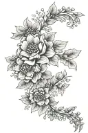 floral bracelet tattoo design idea