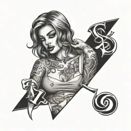 slut in letters tattoo design idea