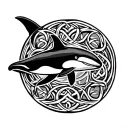 circular Celtic orca tattoo design idea