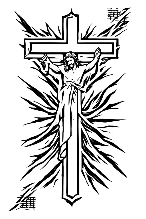 Jesus Cross with bible verse tattoo design idea