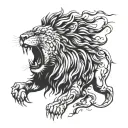 Lion roaring lion tattoo design idea