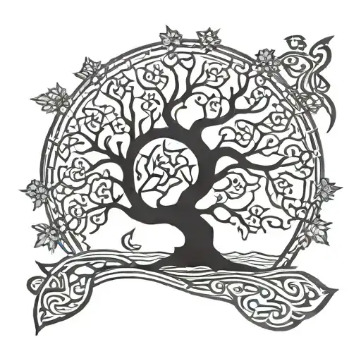 rowan celtic tree tattoo design idea