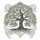 rowan celtic tree tattoo design idea