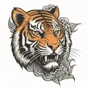 tiger head looking tattoo design idea