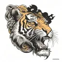 tiger head looking tattoo design idea