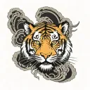 tiger head looking tattoo design idea