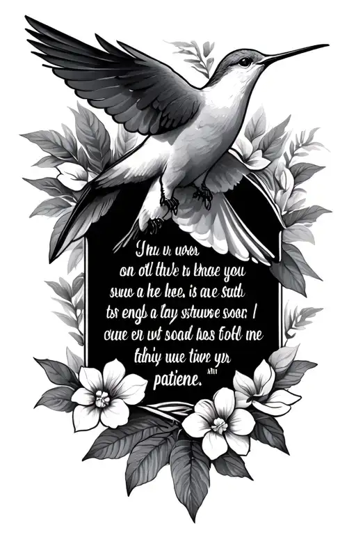 dove and humming bird bible verse about growth strength patience tattoo design idea