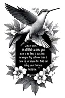 dove and humming bird bible verse about growth strength patience tattoo design idea